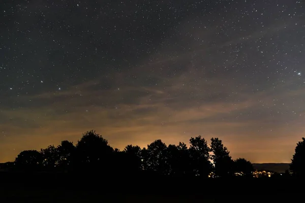 Signo Zodíaco Grande Mergulhador Verão Noite Baviera Perseids Alemanha — Fotografia de Stock