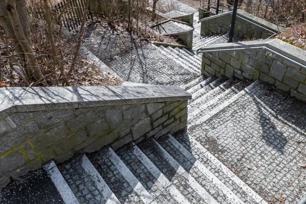 Escadas Pedra Parque Cima Para Baixo Alemanha — Fotografia de Stock