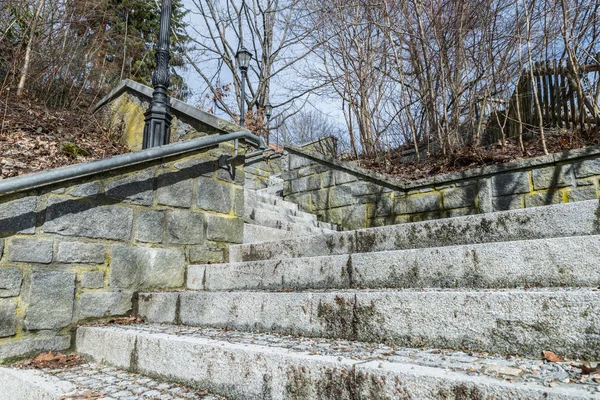 Escadas Pedra Parque Cima Para Baixo Alemanha — Fotografia de Stock