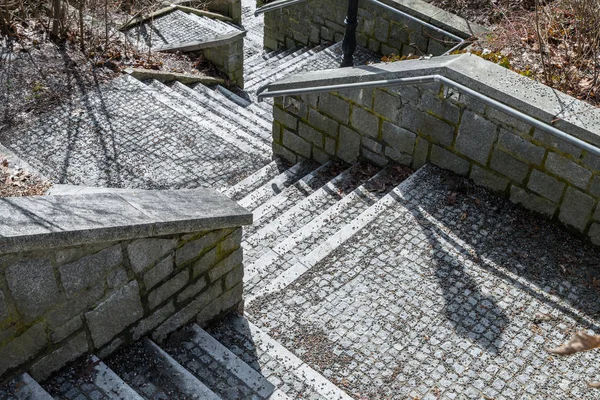 Каменная Лестница Парке Сверху Донизу Германия — стоковое фото
