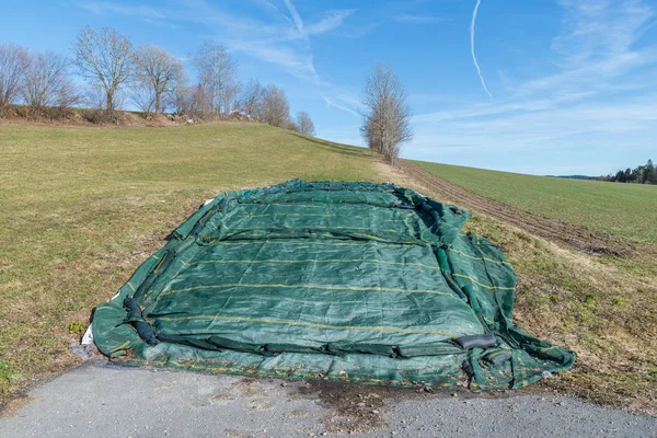 Covered Silo Silage Spring Germany — Stock Photo, Image