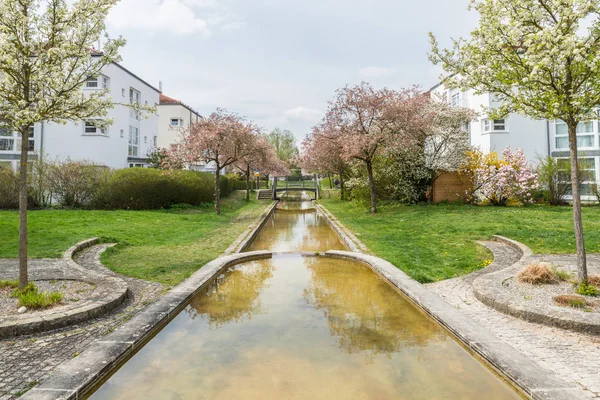 Waterpark Water Gebied Een Modern Residentieel Complex Duitsland — Stockfoto