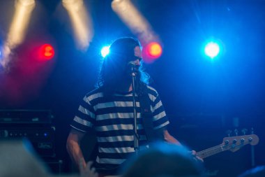 Regensburg, Bavyera, Almanya, 30 Haziran 2019, Regensburg vatandaş festivalinde Grieser Spitz'de Ac/Dc Revival Band Performansı 2019, Almanya