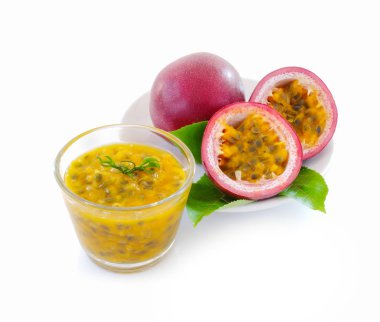 passion fruits isolated on white backgroun clipart