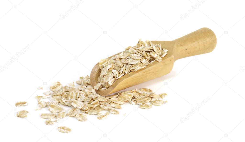 oats close up on white background.