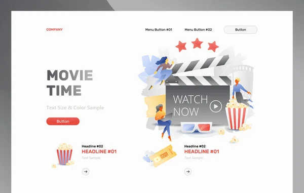 Movie Time Web Header Template