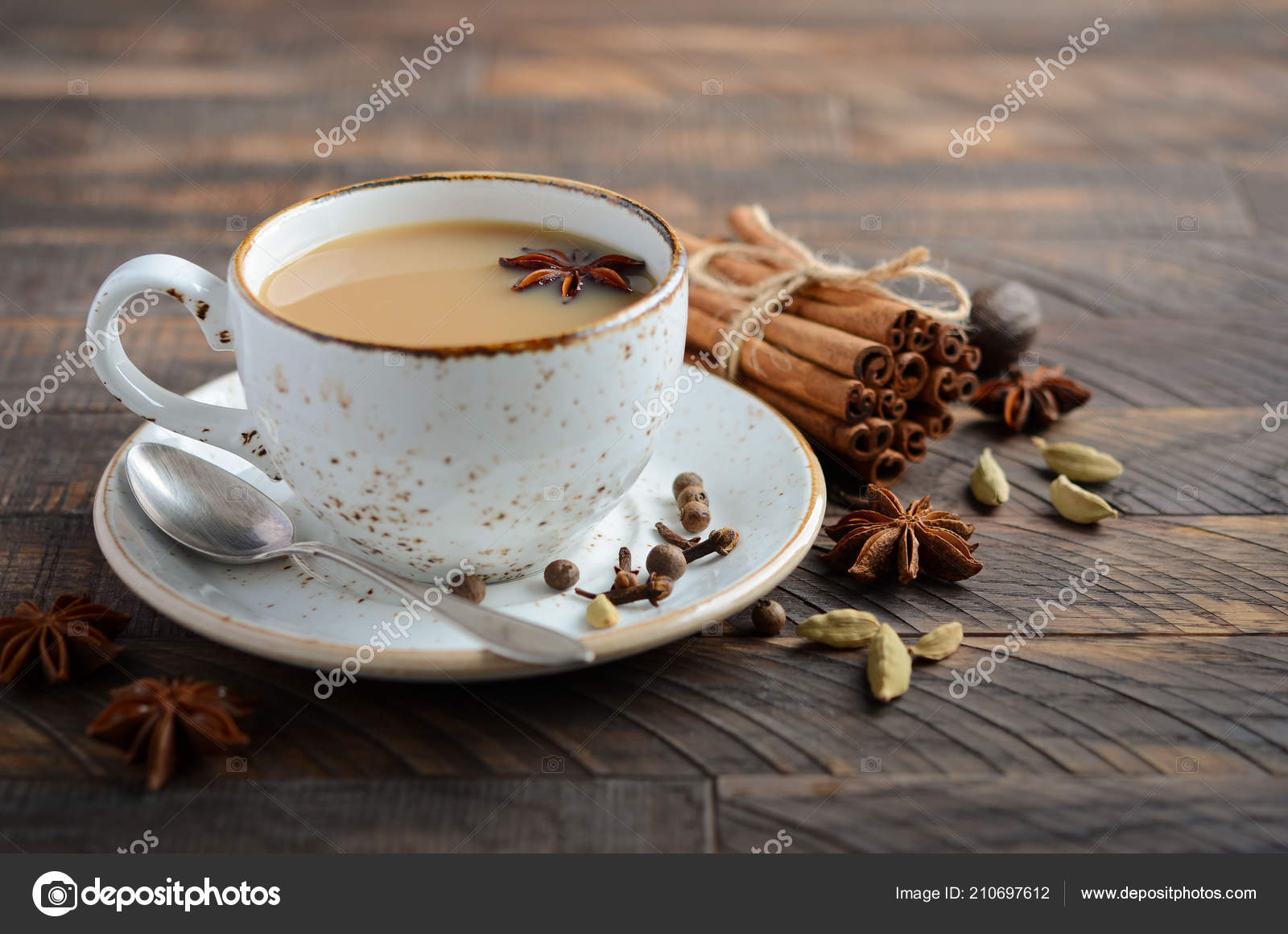 Indian Masala Chai Tea Spiced Tea Milk Rustic Wooden Table Stock Photo C Julijadm 210697612,Cinnamon Streusel Topping