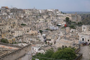 Matera antik kenti, Basilicata, İtalya. Tarihi merkezi 