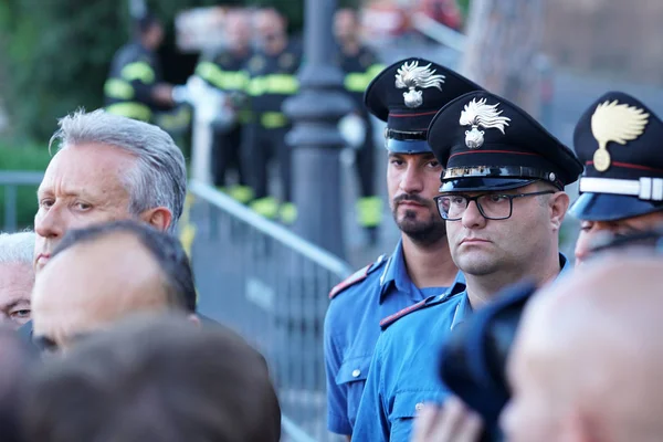 Roma Itália Setembro 2018 Carabinieri Italianos Trabalho Livre Vestindo Uniforme — Fotografia de Stock