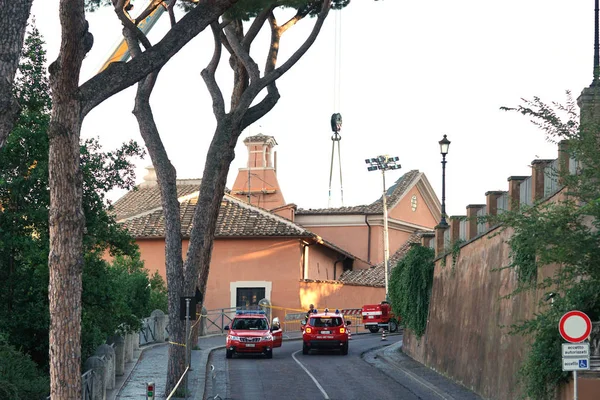 Roma Italia Septiembre 2018 Techo Derrumbado San Giuseppe Dei Falegnami —  Fotos de Stock