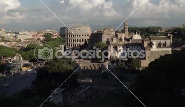 Panoramik Roma ile antik Roma üzerinde merak ediyorum Coliseum, Colosseum veya Colosseo