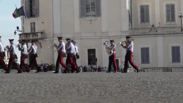 Roma Itália Setembro 2018 Mudança Guarda Fora Palácio Quirinal Palácio — Vídeo de Stock