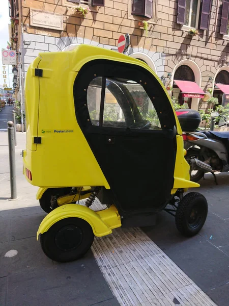 Rome Italie Août 2018 Voiture Électrique Poste Italienne Italienne Poste — Photo