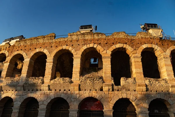 Verona Italië September 2018 Verona Arena Een Romeins Amfitheater Piazza — Stockfoto