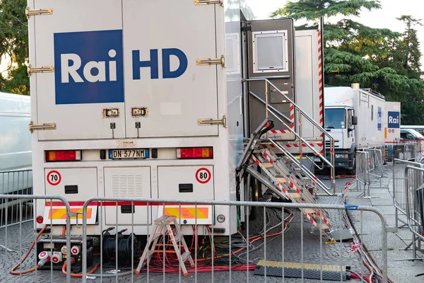 Verona Italië September 2018 Italiaanse Rai Mobiele Macht Eenheid Vrachtwagen — Stockfoto