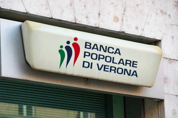 Verona Italia Septiembre 2018 Banca Popolare Verona Branch Fue Banco —  Fotos de Stock