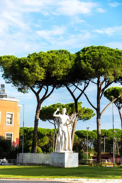 Roma Italia Septiembre 2018 Estatua Mármol Foro Itálico Anteriormente Foro —  Fotos de Stock