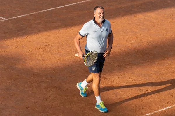 Roma Itália Setembro 2018 Marco Tardelli Jogando Tênis Tardelli Futebolista — Fotografia de Stock