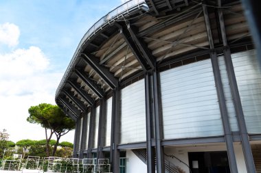 Rome, İtalya - 4 Eylül 2018: Merkez tenis stadyumu Nicola Pietrangeli (eski adıyla Pallacorda) Foro Italico, eski adıyla Foro Mussolini, bir spor kompleksi içinde Roma, dış