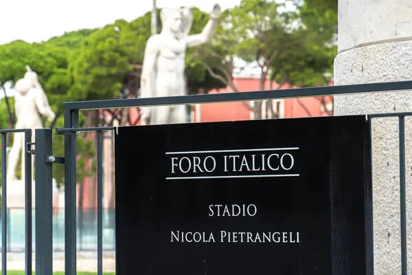 Roma Itália Setembro 2018 Sinalização Foro Italico Stadio Nicola Pietrangeli — Fotografia de Stock