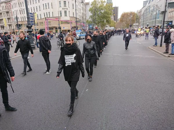 Berlin Germany October 2018 Walk Freedom Abolish Slavery Each Step — Stock Photo, Image