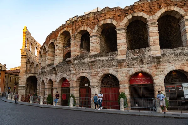 Verona Italy September 2018 Exterior Verona Arena Roman Amphitheatre Piazza — Stock Photo, Image