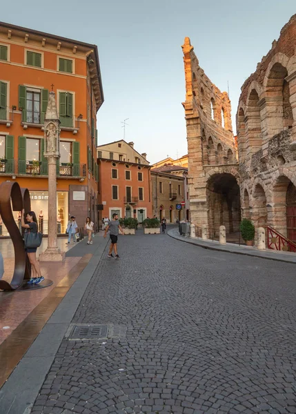 Verona Itália Setembro 2018 Exterior Arena Verona Anfiteatro Romano Piazza — Fotografia de Stock