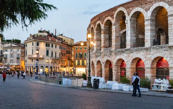 Verona Itália Setembro 2018 Exterior Arena Verona Anfiteatro Romano Piazza — Fotografia de Stock