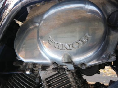 Berlin, Almanya - 17 Ekim 2018: Honda motosiklet. Honda Motor öncelikle otomobil, uçak ve motosiklet üreticisi olarak bilinen bir Japon genel çokuluslu konglomera kuruluştur