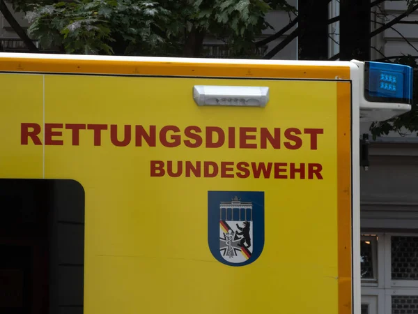 Berlin Allemagne Septembre 2018 Ambulance Médicale Urgence 112 Est Numéro — Photo