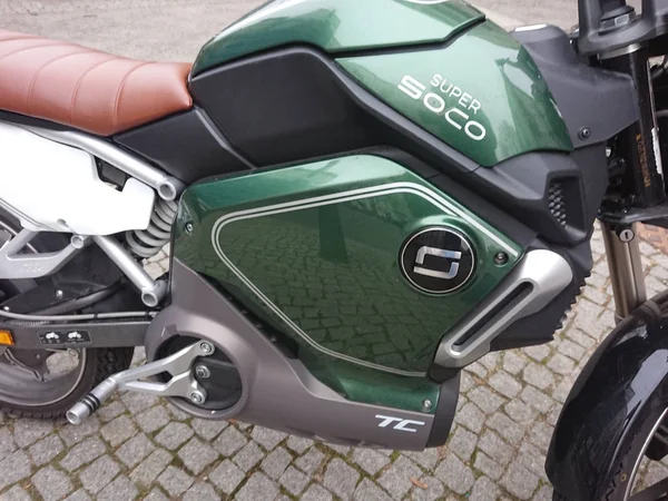 Berlino Germania Novembre 2018 Motocicletta Elettrica Super Soco Con Batteria — Foto Stock