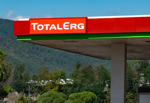 Verona Italia Septiembre 2018 Gasolinera Totalerg Total Erg Una Empresa — Foto de Stock