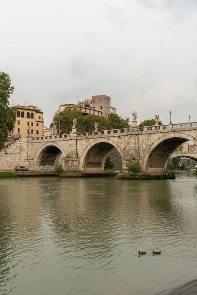 Ponte Sant Angelo Einst Die Aelische Brücke Oder Pons Aelius — Stockfoto