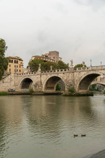 Ponte Sant Angelo Gdy Eliana Bridge Lub Pons Aelius Czyli — Zdjęcie stockowe