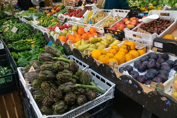 Mercado Dos Agricultores Heap Frutas Legumes Frescos — Fotografia de Stock