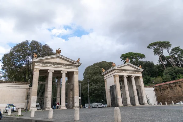 Roma Itália Outubro 2018 Entrada Monumental Villa Borghese Piazzale Flaminio — Fotografia de Stock