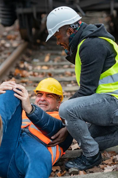 Kazası Tren Raylarda — Stok fotoğraf