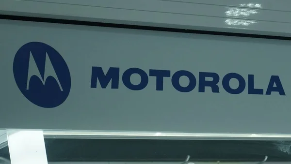 Brussels Belgium December 2018 Motorola Signage American Multinational Telecommunications Company — Stock Photo, Image