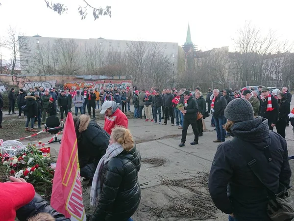 Берлин Германия Февраля 2019 Года Болельщики Футбольного Клуба Union Berlin — стоковое фото