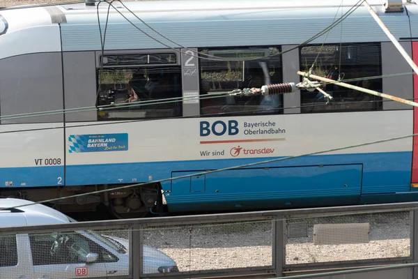 Monachium Niemcy Sierpień 2018 Bob Bayerische Oberlandbahn Pociągu Bayerische Oberlandbahn — Zdjęcie stockowe