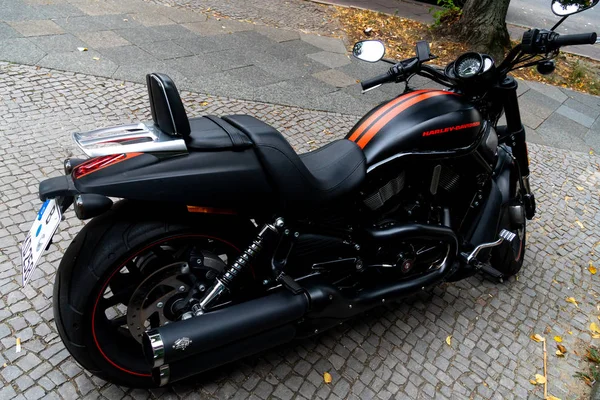 Berlino Germania Agosto 2018 Moto Black Harley Davidson Harley Davidson — Foto Stock