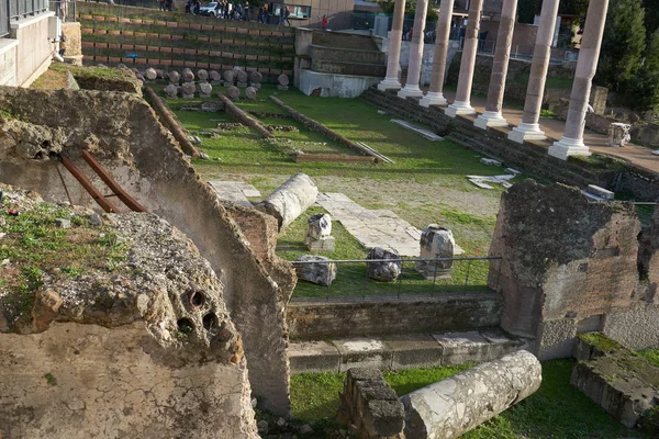 Fora Cesarskie Fori Imperiali Języku Włoskim Serię Monumentalnych Dla Placów — Zdjęcie stockowe