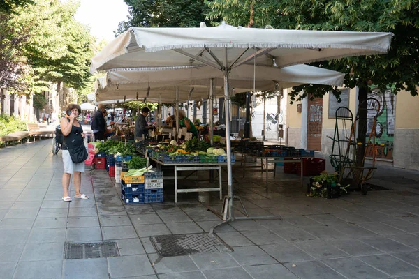 Rome Italië Augustus 2018 Verse Groenten Fruit Boerenmarkt — Stockfoto