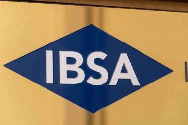 Rome, İtalya - 9 Ağustos 2018: Tabela, Ibsa Farmaceutici Italia Srl, ilaç şirketleri leading Europes biri