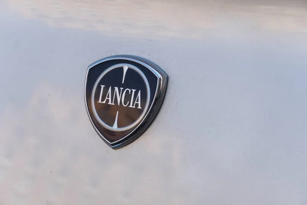 Roma Italia Agosto 2018 Emblema Del Coche Lancia Lancia Fabricante — Foto de Stock