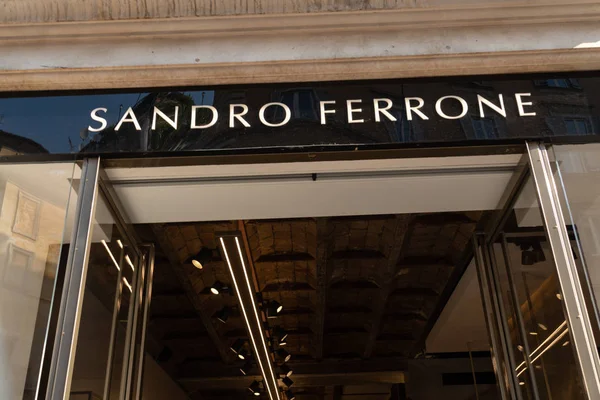 Roma Italia Agosto 2018 Señalización Una Tienda Sandro Ferrone Minorista — Foto de Stock