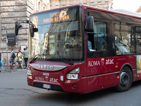 Rom Italien August 2018 Atac Bus Straßenbahnunternehmen Und Bus Der — Stockfoto