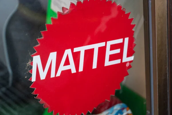 Rome Italy August 2018 Logo Mattel American Multinational Toy Manufacturing — Stock Photo, Image