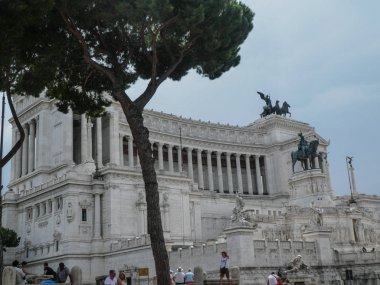 Rome, İtalya - 3 Ağustos 2018: Vatanın Piazza Venezia, sunak. Anıt olarak da bilinen Ulusal anıtıdır Victor Emmanuel II, 1885 yılında tasarlanmış ve 1925 yılında tamamlandı