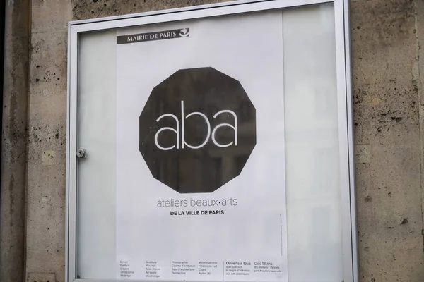 París Francia Marzo 2019 Aba Ateliers Beaux Arts Sign Los — Foto de Stock